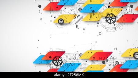 Abstract technology concept. Circuit board, high computer color background. Stock Vector