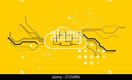 Cloud storage technology. Integrated digital web concept background. Vector Stock Vector