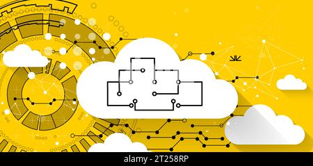 Cloud storage technology. Integrated digital web concept background. Vector Stock Vector