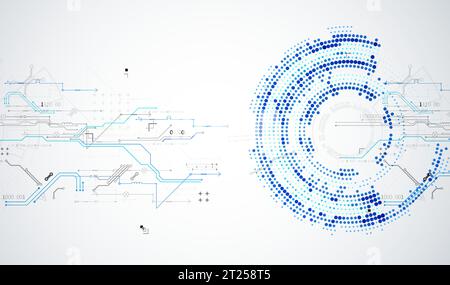 Abstract technology concept. Circuit board, high computer background. Vector illustration with space for content, web - template, business tech presen Stock Vector