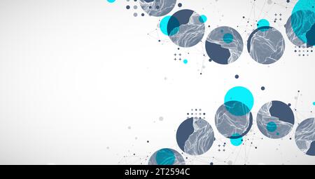 Trendy abstract wireframe background. Modern science or technology art elements. Surface illustration. Vector. Stock Vector