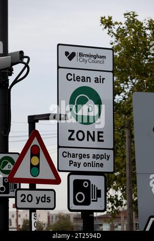 Clean air zone sign, Birmingham, West Midlands, England, UK Stock Photo