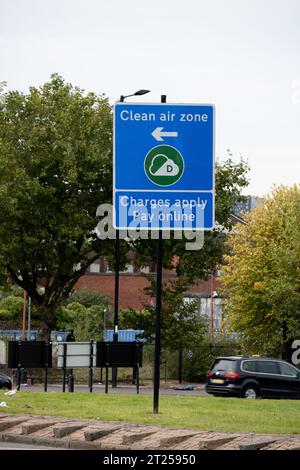 Clean air zone sign, Birmingham, West Midlands, England, UK Stock Photo