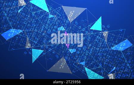 Technology background. Big data concept. Binary computer code.  Vector illustration. Stock Vector