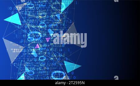 Technology background. Big data concept. Binary computer code.  Vector illustration. Stock Vector