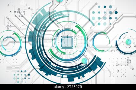 Abstract background on technological and scientific topics. CPU concept. Vector format. Stock Vector