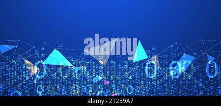 Technology background. Big data concept. Binary computer code.  Vector illustration. Stock Vector