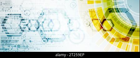 Abstract color digital communication technology background. Vector Stock Vector