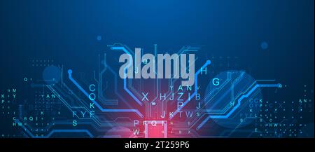 CPU concept. Circuit board. Technology background Stock Vector Image ...