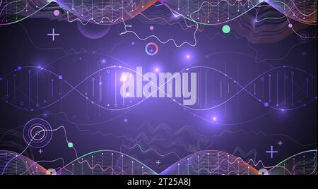 Science template, wallpaper or banner with a DNA molecules. Vector illustration. Stock Vector