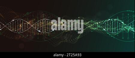 Science template, abstract background with a DNA molecules. Vector illustration. Stock Vector