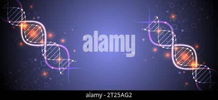 Science template, wallpaper or banner with a DNA molecules. Vector illustration Stock Vector
