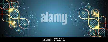Science template, wallpaper or banner with a DNA molecules. Vector illustration Stock Vector