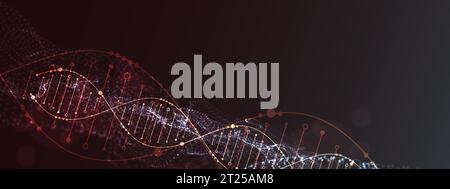 Science template, abstract background with a DNA molecules. Vector illustration. Stock Vector