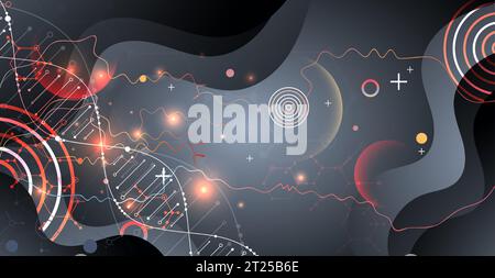 Science template, wallpaper or banner with a DNA molecules. Vector illustration. Stock Vector