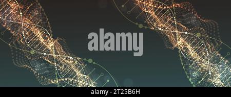 Science template, abstract background with a DNA molecules. Vector illustration. Stock Vector