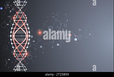 Science template, wallpaper or banner with a DNA molecules. Vector illustration Stock Vector