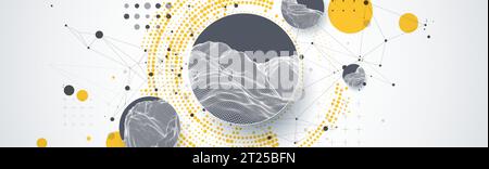 Trendy abstract wireframe background. Modern science or technology art elements. Surface illustration. Vector. Stock Vector