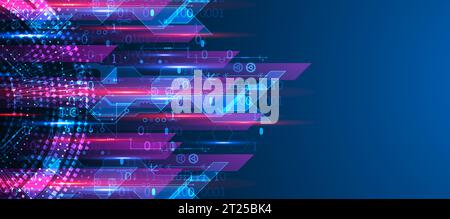 Abstract technology concept. Circuit board, high computer background. Vector illustration with space for content, web - template, business tech presen Stock Vector