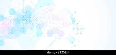 Modern science or technology abstract background using hexagonal shapes. Vector. Stock Vector