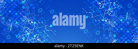 Abstract technology concept. Circuit board, high computer color background. Vector illustration with space for content, web - template, business tech Stock Vector