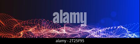 Abstract background.  Particles liquid dynamic flow. Trendy fluid cover design. Vector Stock Vector