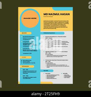 Professional Resume Design Vector Template Stock Vector
