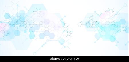 Modern science or technology abstract background using hexagonal shapes. Vector. Stock Vector
