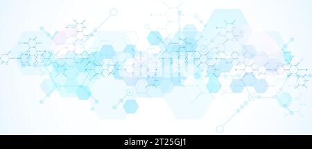 Modern science or technology abstract background using hexagonal shapes. Vector. Stock Vector