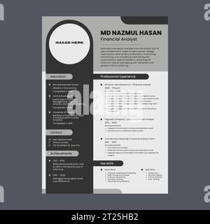 Professional Resume Design Vector Template Stock Vector