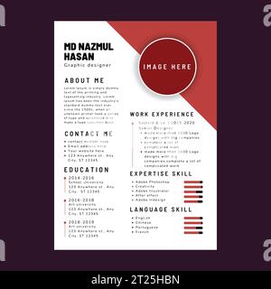 Professional Resume Design Vector Template Stock Vector