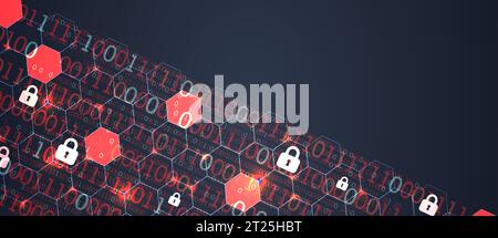 Secure digital space. Virtual confidential, programming protection. Vector Stock Vector