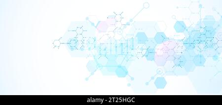 Modern science or technology abstract background using hexagonal shapes. Vector. Stock Vector