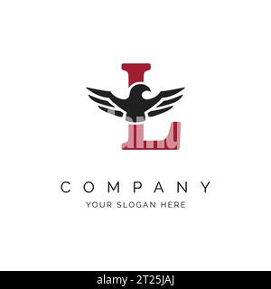 L Letter Logo, Eagle wings logo, Falcon Logo Template vector illustration design Icon Symbol. Alphabet L with Eagle symbol Stock Vector