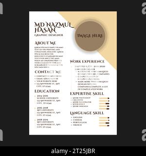 Professional Resume Design Vector Template Stock Vector Image & Art - Alamy