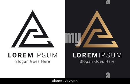 Luxury Initial PC or CP Monogram Text Letter Logo Design Stock Vector