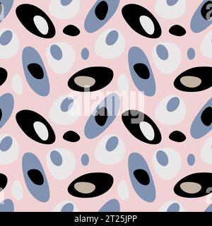 Pattern with stones on pink background, glamorous chic, beauty and cosmetics, spa and meditation. Vector illustration Stock Vector