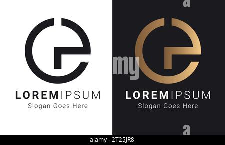 Luxury Initial PC or CP Monogram Text Letter Logo Design Stock Vector