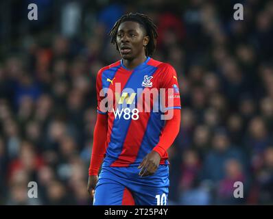 Eberechi Eze of Crystal Palace against Leeds United. - Crystal Palace v Leeds United, Premier League, Selhurst Park, London - 25th April 2022 Editorial Use Only - DataCo restrictions apply Stock Photo