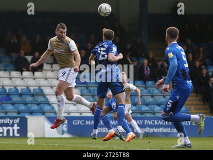 Sam Vokes #9 of Wycombe Wanderers heads the ball during the Sky Bet ...