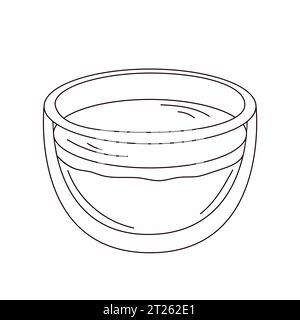 Coffee tea latte in doodle style. Icon for menu, coffee shop design. Healthy drink. Vector illustration isolated on a white background. Stock Vector