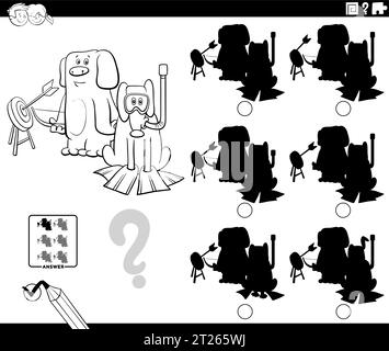 shadow game with comic dogs coloring page Stock Vector Image & Art - Alamy