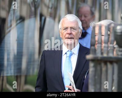 London, United Kingdom. 17th Oct, 2023. Sir John Major, former British Prime Minister, attended the Service of Thanksgiving for Lord Lawson at St Margaret's Church in Westminster. Credit: Uwe Deffner/Alamy Live News Stock Photo