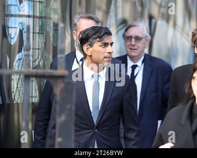 London, United Kingdom. 17th Oct, 2023. Prime Minister Rishi Sunak attended the Service of Thanksgiving for Lord Lawson at St Margaret's Church in Westminster. Credit: Uwe Deffner/Alamy Live News Stock Photo