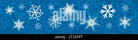 blue background with snowflakes Stock Vector