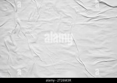 Glued white paper poster texture background Stock Photo