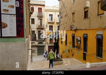 Figueres, Spain - May 14, 2023: A view down a street in Figueres, Spain ...