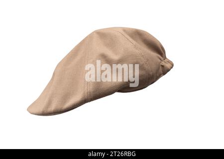 Light brown ascot cap isolated on a white background. Stock Photo