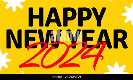 Happy New Year 2024, 2024 Greetings, 2024 wallpaper design for company or social media Stock Vector