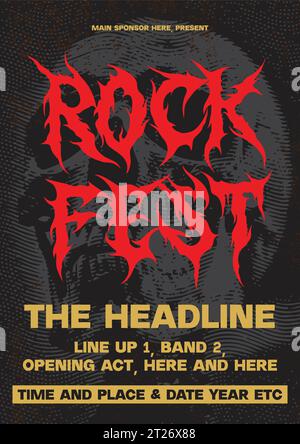 Rock show music festival poster, gigs show posters template design